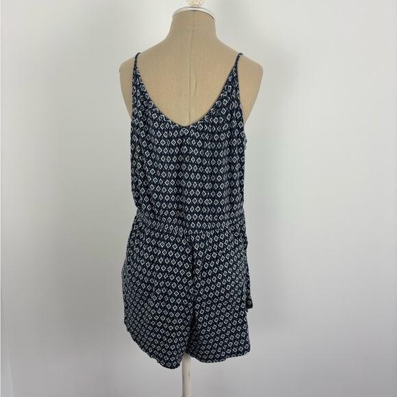 H&M Romper Blue Geometric Spaghetti Straps Tassel L - Picture 4 of 6